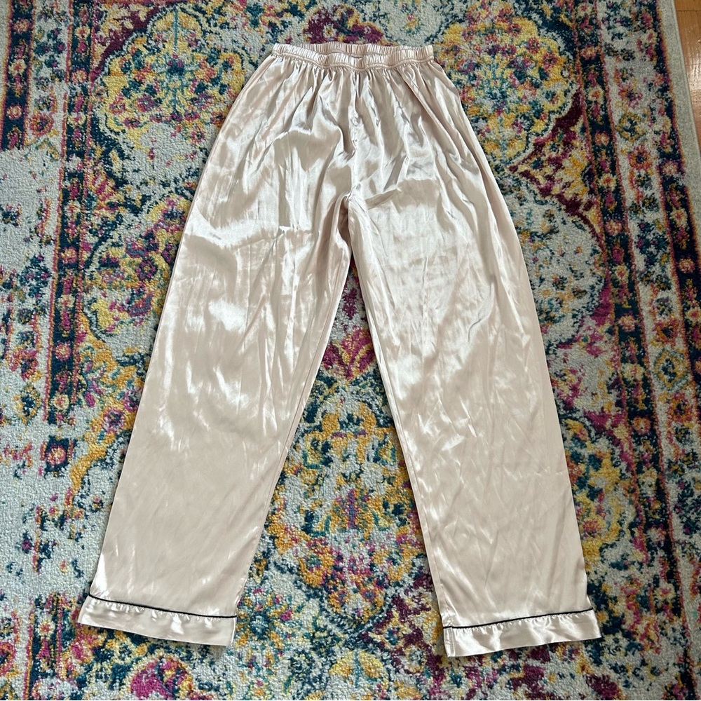 Y2k coquette 2000s cute satin silky straight legs slip pajama pants - Picture 4 of 5